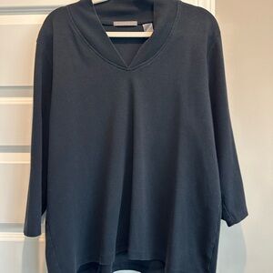Liz Claiborne Black V-Neck Cozy Pullover